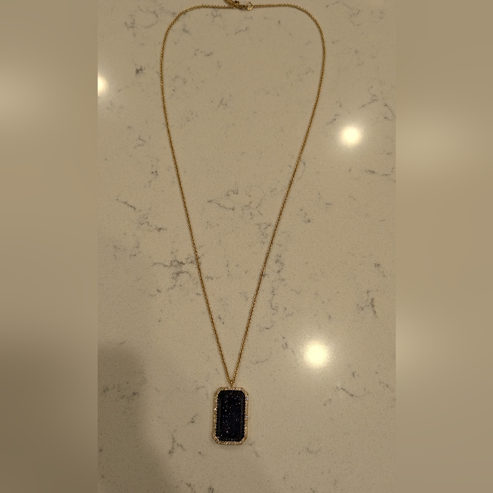 Kate Space Elegant Gold and Blue Pendant Necklace